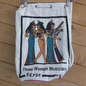 Egypt Three Women Musicians Canvas Drawstring Shoulder Sling Bag